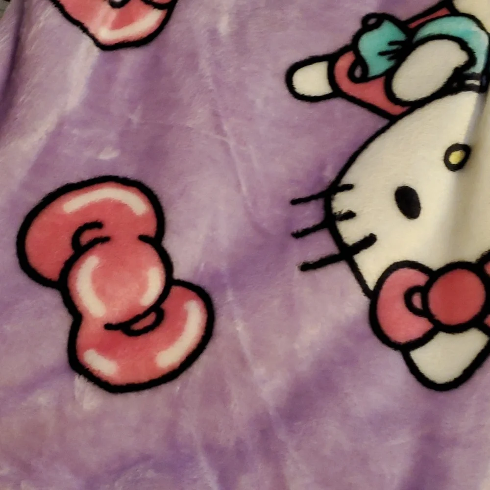 🆕️ CUTE SANRIO HELLO KITTY SILK TOUCH THROW 💜💗